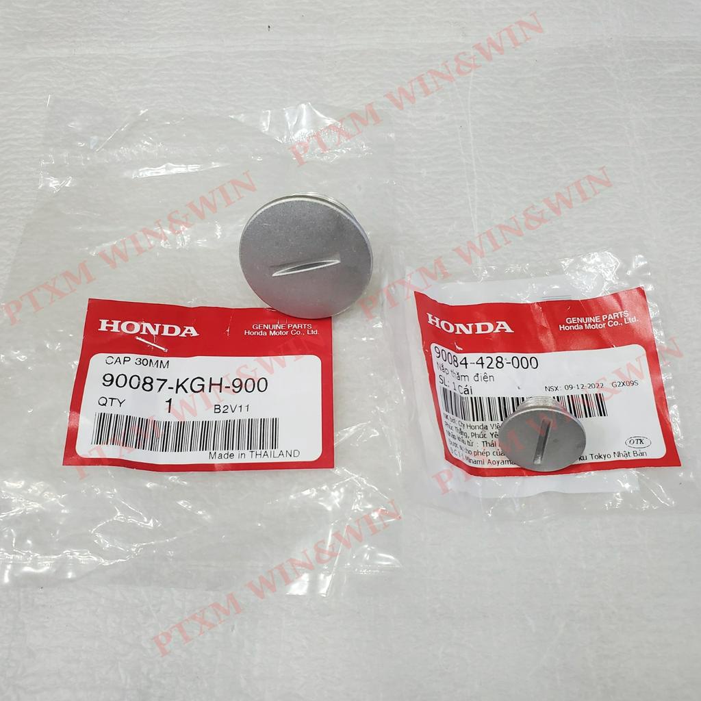Cặp nút lốc đề, nắp thăm điện Dream Thái zin Honda - 90087-KGH-900/ 90084-428-000