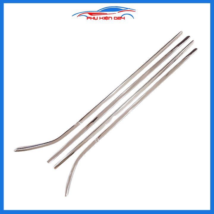 Bộ nẹp viền chân kính inox Attrage 2015-2016-2017-2018-2019-2020-2021-2022-2023