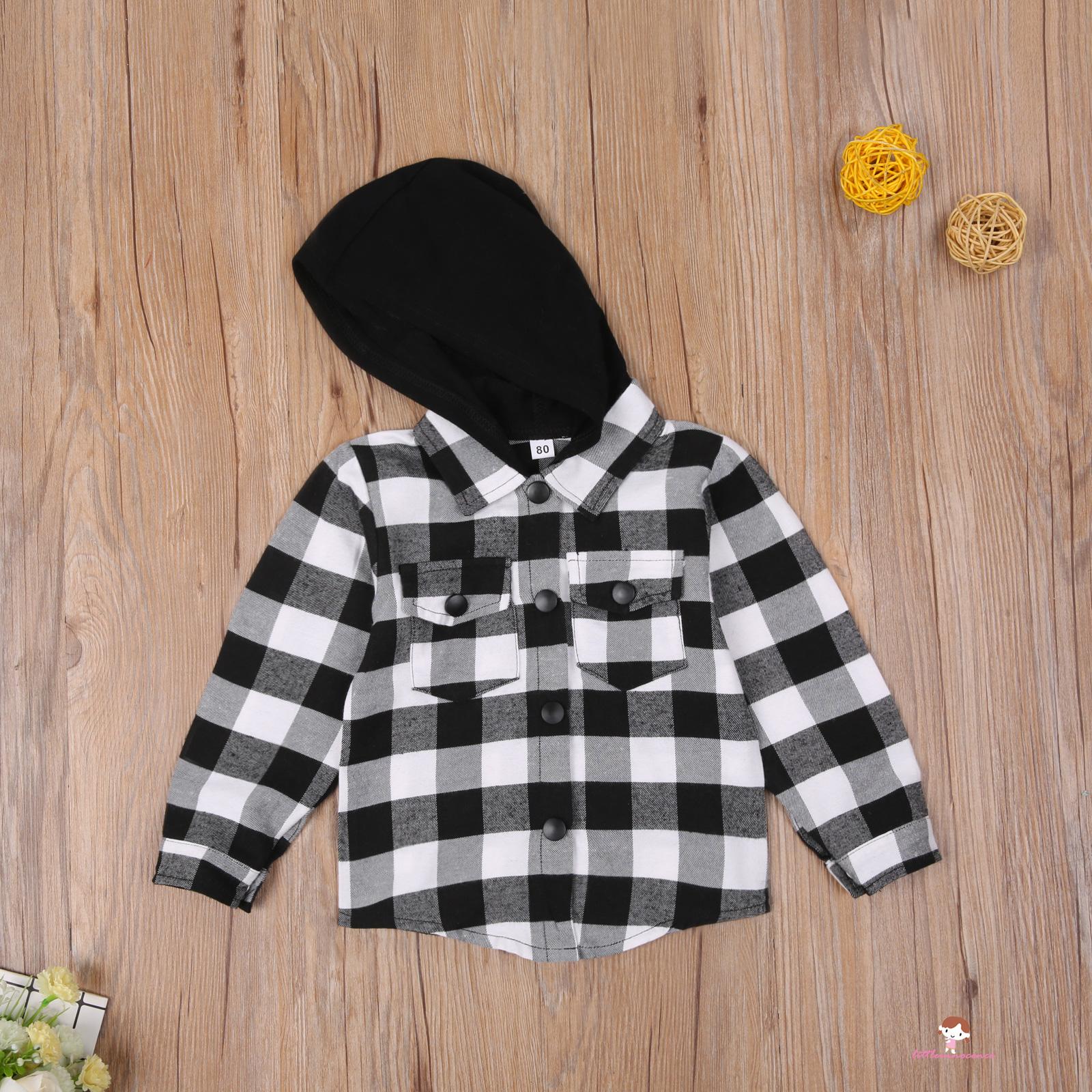 Áo Khoác Hoodie Kẻ Sọc Vuông Thời Trang Cho Bé 7-0 - 4 Tuổi