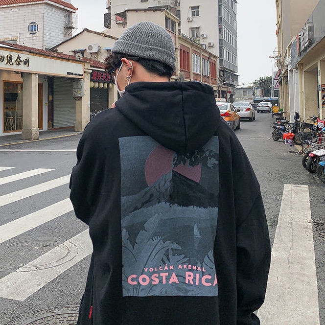 Áo Hoodie Dáng Rộng In Họa Tiết Thời Trang Thu Đông Hàn Quốc Mới Cho Nam