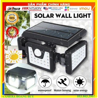 Đèn năng lượng mặt trời jd-2656a 3d 3 bóng 126 led cảm biến con người - cảm biến chuyển động 138 led kèm điều khiển