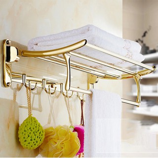Kệ để đồ phòng tắm kiêm móc treo đồ, treo khăn tắm, treo bông tắm chà lưng - Kệ gắn tường nhà tắm đa năng, bền đẹp