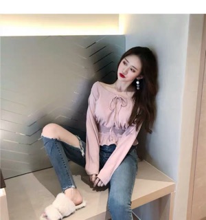 Áo Len Bẹt Vai Rút Dây Eo