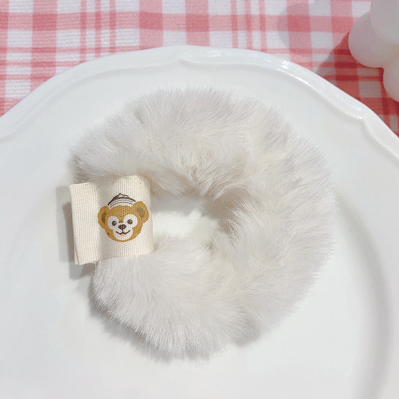 Dây cột tóc lông trắng mịn in hình ngỗ nghĩnh