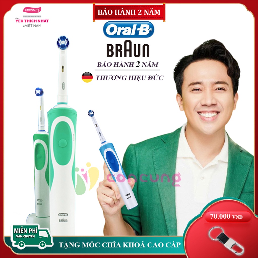 Bàn chải đánh răng, bàn chải đánh răng điện tự động Oral B Vitality cao cấp chống nước toàn phần an toàn hiệu quả