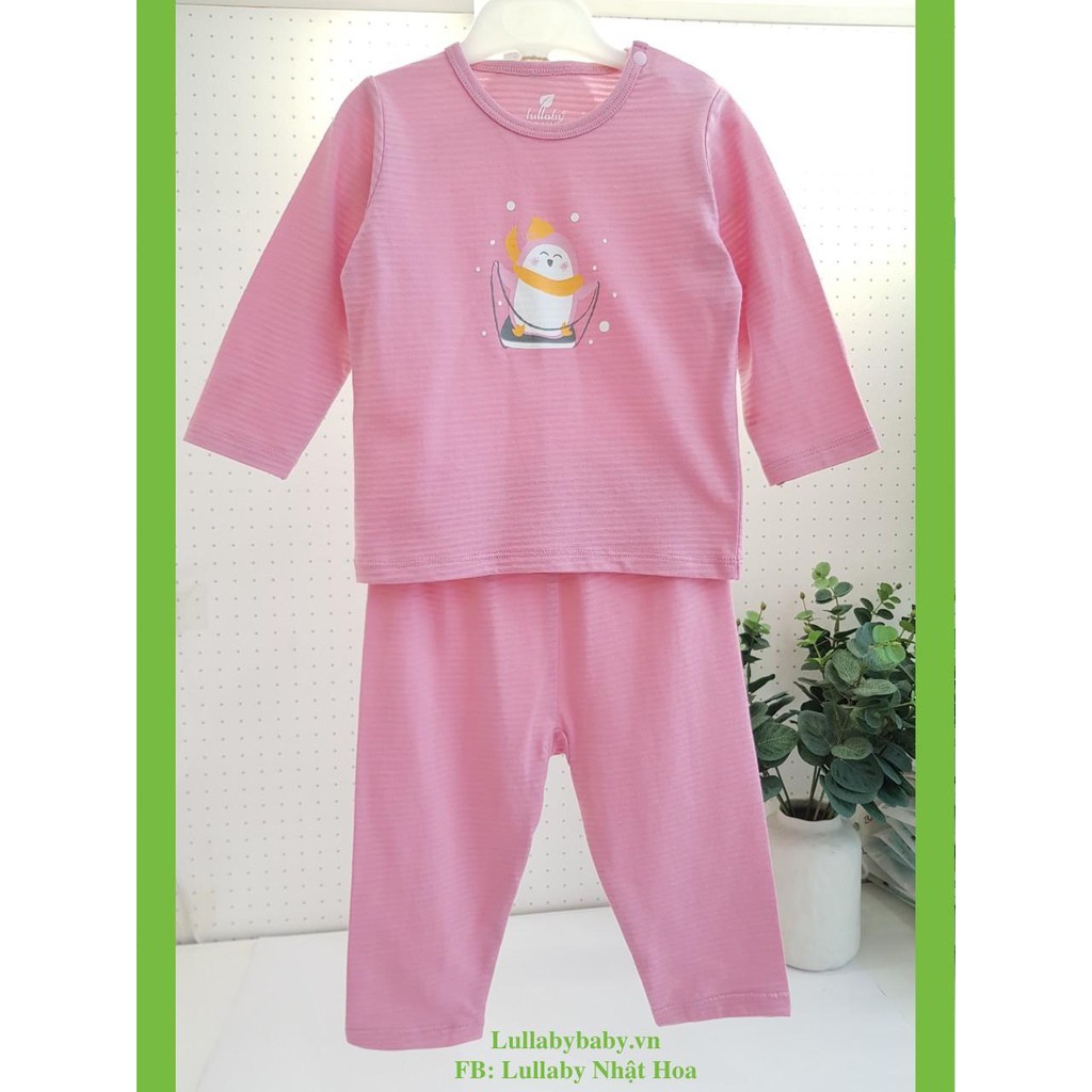 Bộ cài vai dài tay Lullaby NH69B, Bộ cotton bé trai, bé gái