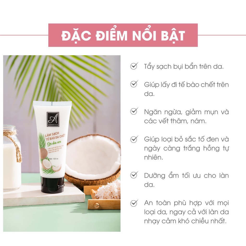 Tẩy Da Chết Sợi Dừa Non - Dành cho Face- Giúp lẩy sạch da chết, cung cấp dưỡng ẩm, giúp làm mềm mịn da