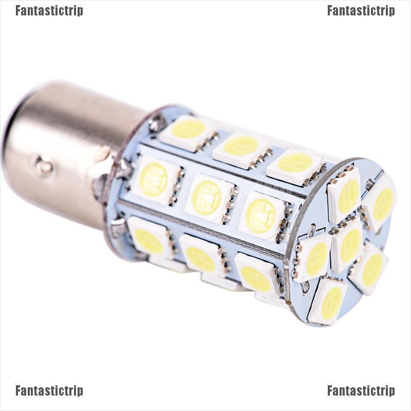 Bộ 2 đèn LED 12V LED 1157 BAY15D P21/5W 27SMD 5050 ánh sáng trắng dùng làm đèn đuôi xe ô tô