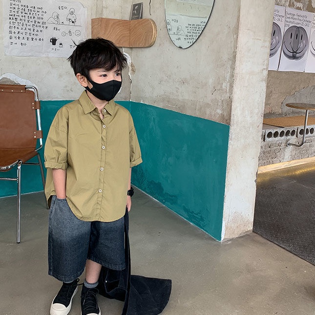 Áo Thun Tay Ngắn Phong Cách Hàn Quốc Thời Trang Mùa Hè Cho Bé Trai