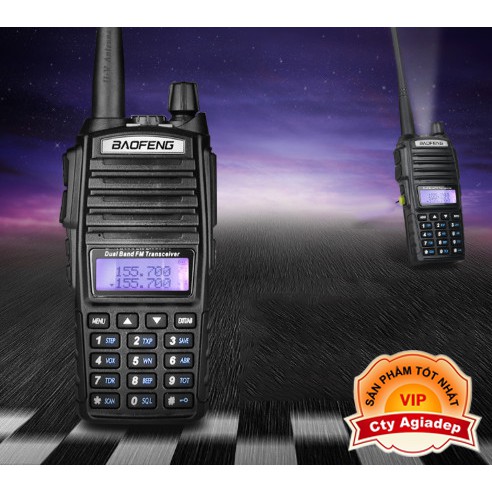 COMBO 2 Bộ đàm hàng hiệu Baofeng nổi tiếng, có bàn phím, nghe gọi tiện lợi V82 - Tặng 2 tai nghe chính hãng