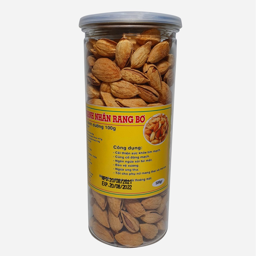 Hạnh Nhân Rang Bơ - Vỏ Mỏng 500g - Nhập Khẩu Mỹ