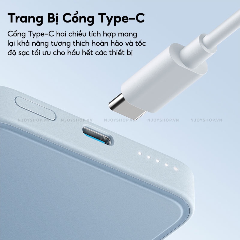 Sạc Dự Phòng Anker Maggo 5000mah Tích Hợp Sạc Nam Châm Không Dây Kiêm Giá Đỡ Điện Thoại Njoyshop