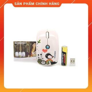[CHÍNH HÃNG] Chuột Máy Tính Không Dây F201 Họa Tiết Chim Sơn Ca