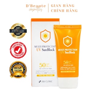 Kem nền chống nắng và dưỡng ẩm BB Cream UV Sun Block 3W Clinic SPF 50+ PA+++ 50ml - Hàn Quốc Chính Hãng
