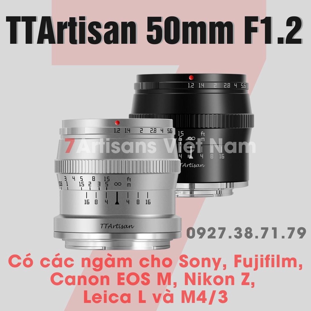 Bộ 3 lens ống kính TTArtisan 17mm F1.4 , 35mm F1.4 , 50mm F1.2 cho Fujifilm, Sony, Canon EOS M ,Nikon Z, Leica L và M4/3