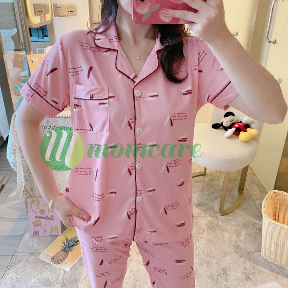 Bộ đồ ngủ, Pijama cộc tay quần dài mềm mịn, siêu dễ thương