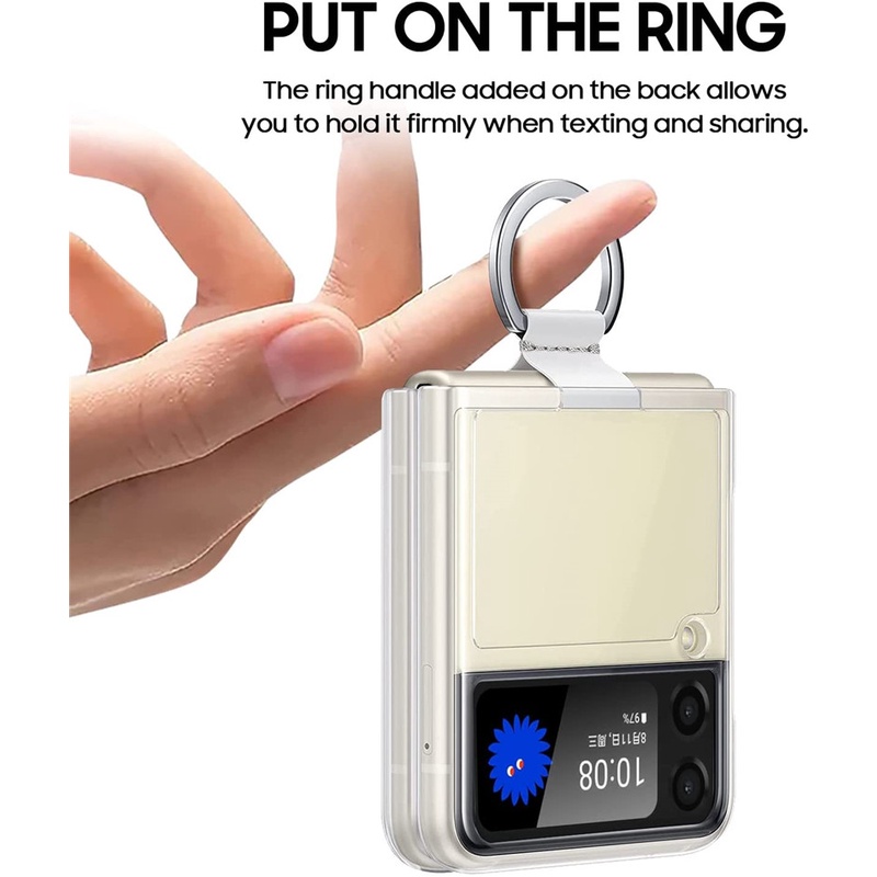 Ốp Điện Thoại Nhựa PVC Cứng Nhám Trong Suốt Chống Sốc Cho Samsung Galaxy Z Flip 4 5G Z Flip 3