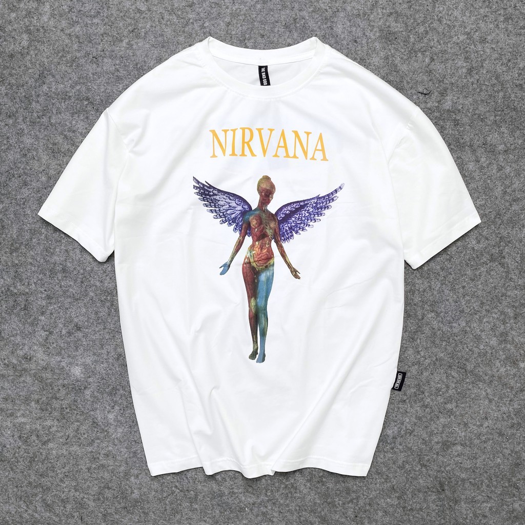 Áo thun tay lỡ Nirvana IN UTERO , T Shirt nam nữ unisex , MSW Town