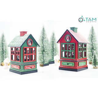 Hộp nhạc Giáng sinh ngôi nhà gỗ dây cót X-HNHAC-01 TTTM