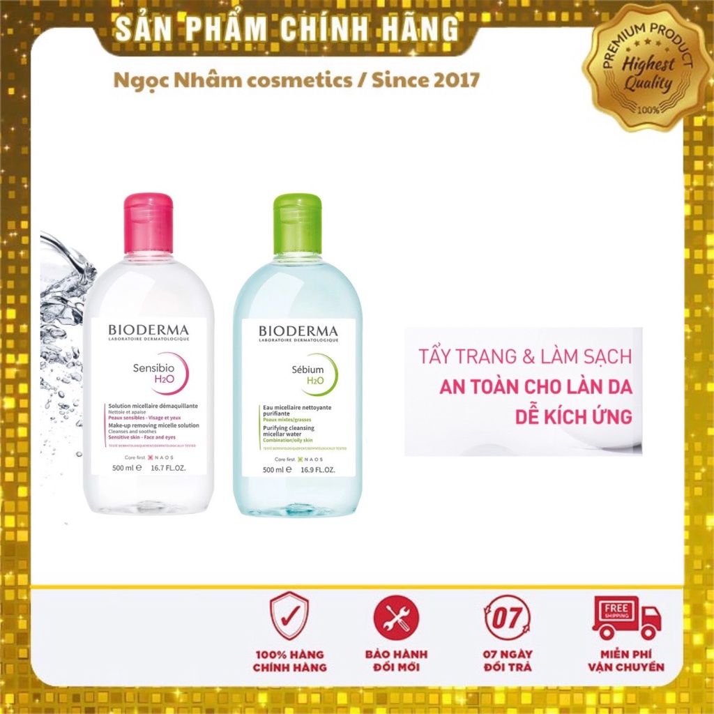 Nước tẩy trang Bioderma Crealine H2O 500ml