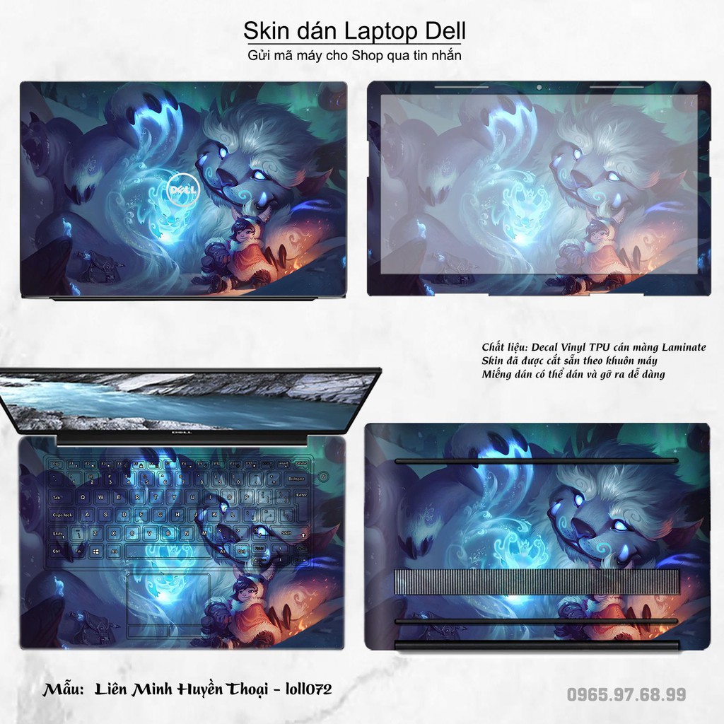 Skin dán Laptop Dell in hình Liên Minh Huyền Thoại nhiều mẫu 10 (inbox mã máy cho Shop)