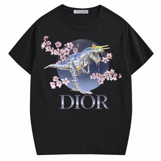 Áo Thun Cotton Tay Ngắn In Chữ Dior Phong Cách Trẻ Trung Cho Nam Và Nữ