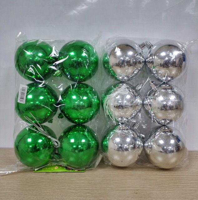 Châu bóng trang trí noel 6cm- 8cm -10cm trang trí cây thông noel