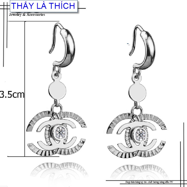 Khuyên tai tròn nhỏ hàn quốc nữ kiểu tòn ten chữ C - Cam kết 1 đổi 1 nếu hoen , gỉ sét