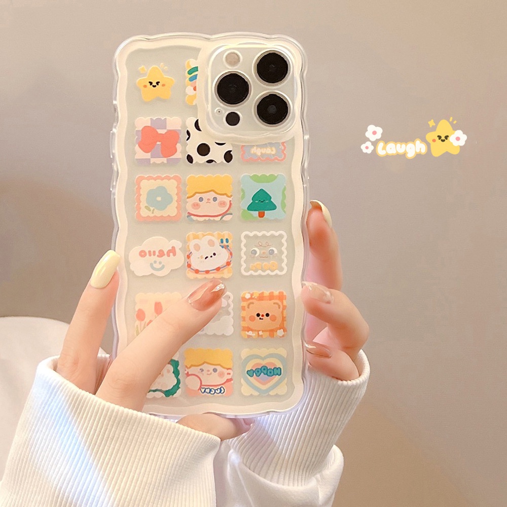 Ốp Điện Thoại TPU Silicon Mềm Trong Suốt Hình Dễ Thương Cho IPhone 12 13 SE2020 6 6S 7 8 Plus X XS XR 11 Pro Max