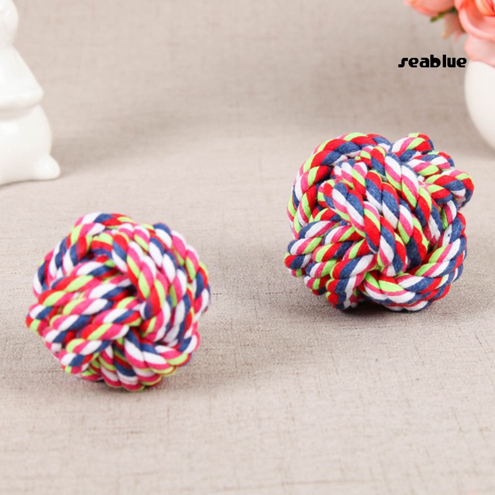 【SE】Pet Dog Puppy Cotton Rope Knot Ball Grinding Teeth Training Interactive Chew Toy