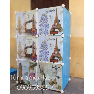 Tủ nhựa ghép 6 ngăn