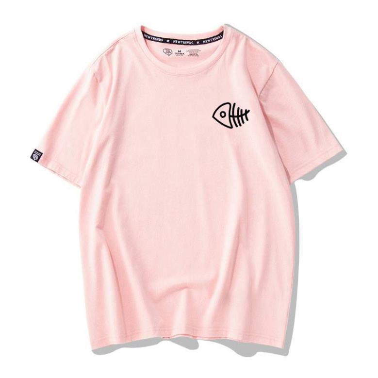 [Hàng Xịn, Gía Tốt] Áo Phông Thun Nữ Tay Ngắn Hình Icon Xương Cá Nhiều Màu - Unisex - Cotton - Mã AT017