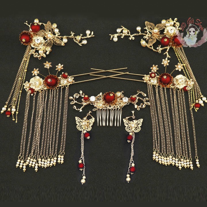 (Nhiều mẫu) Full set Trâm cài trang sức cổ trang
