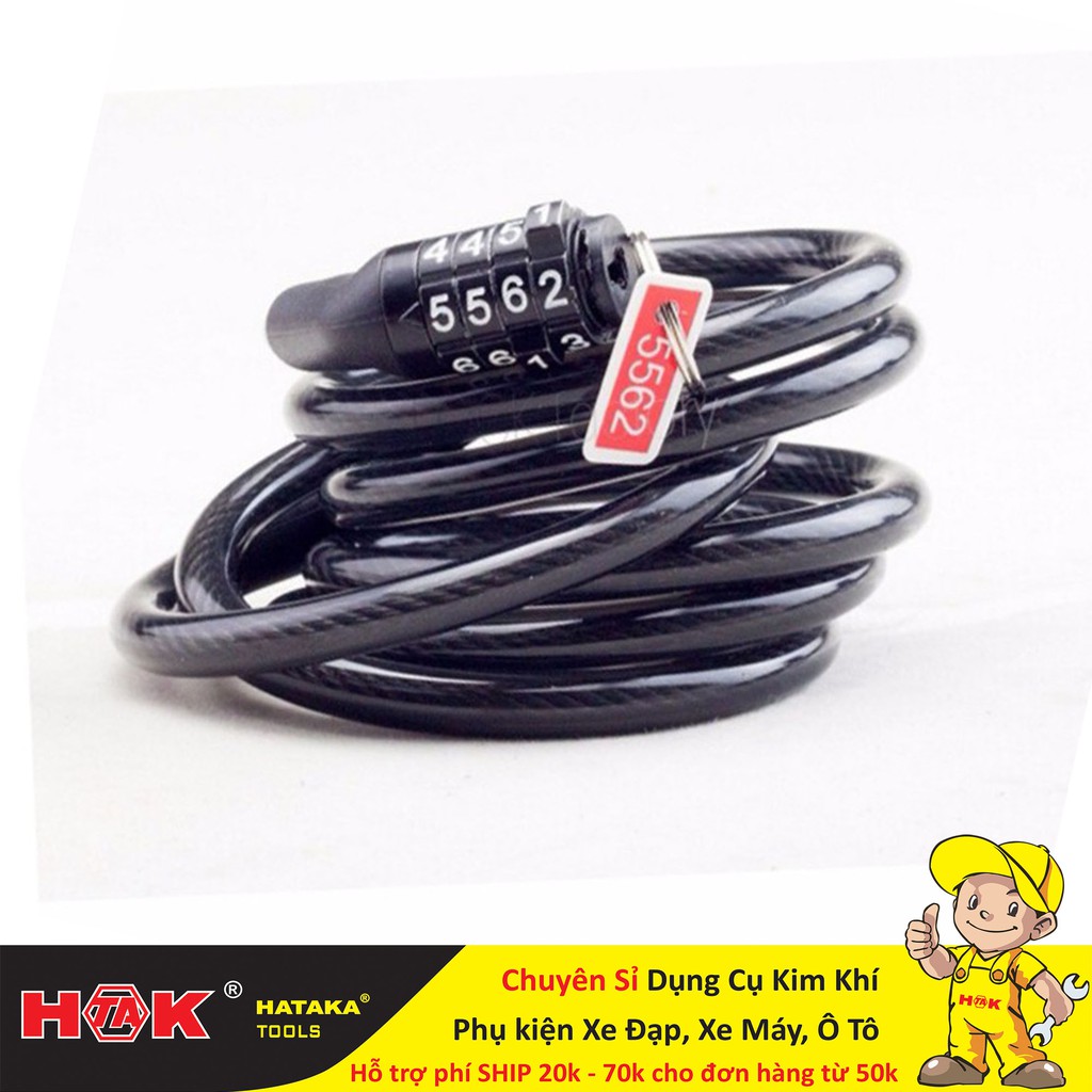 Khóa Dây Thép Mã Số 1.2m VP01 Cho Xe Máy, Xe Đạp