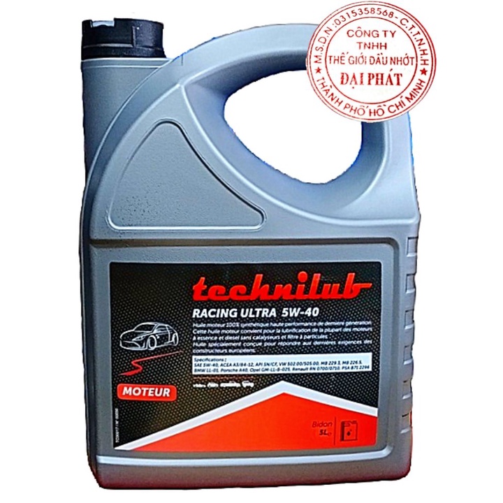 Dầu nhớt Technilub Racing Ultra 5W-40 5L