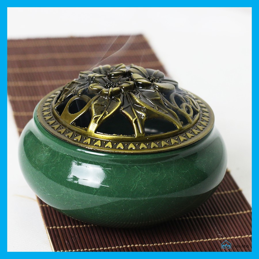Lư xông trầm bằng gốm - Lư hương sứ nhiều màu, có tấm lót chống nóng đi kèm - Hiên Nhà | BigBuy360 - bigbuy360.vn