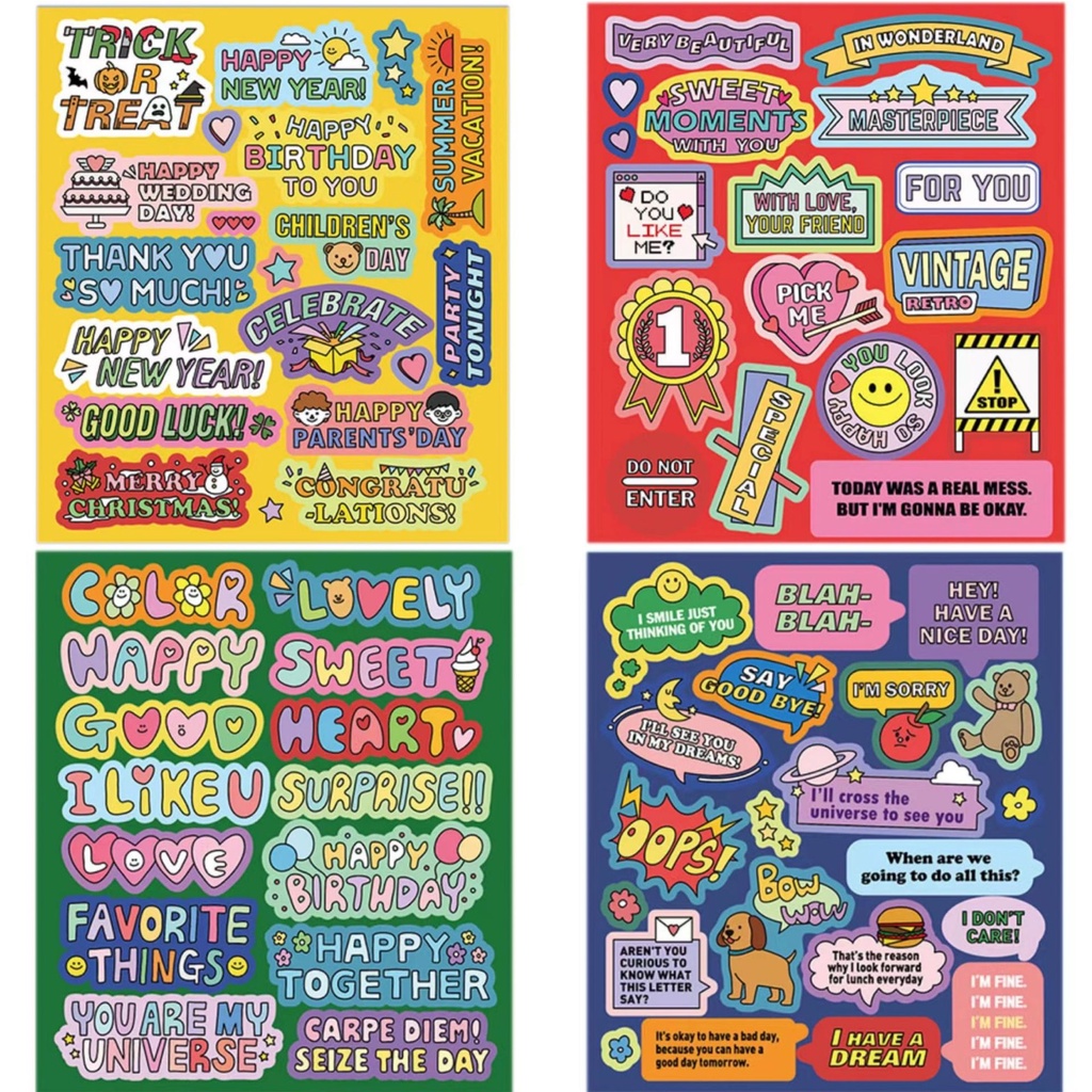 Peach 1Pcs South Korea INSTAGRAM Us English label sticker Journal Scrapbook Decor Sticker