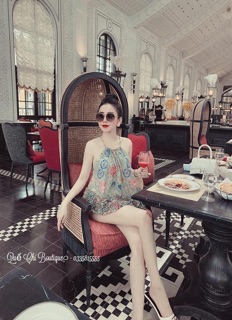 ÁO HOA CỔ YẾM