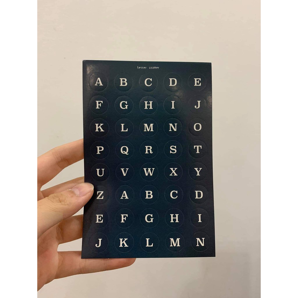 Tấm Sticker Chữ Cái - Số Màu Basic Đen /Trắng / Đỏ / Xanh Đen - Hình Dán Alphabet