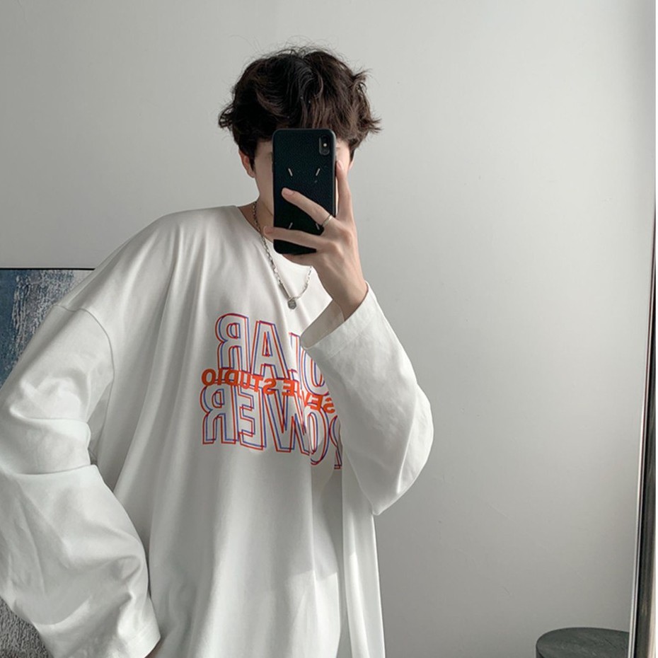 Áo thun tay dài Wind phông nam nữ form rộng unisex oversize ulzzang Áo thun dài tay 3154