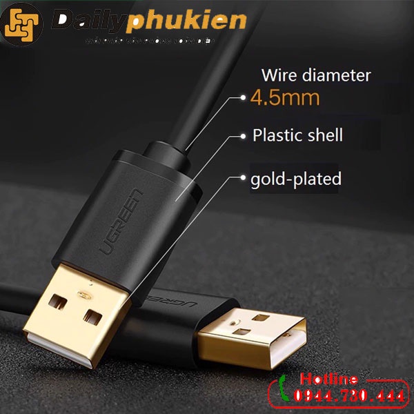 Cáp USB 2.0 2 đầu đực 1.5m UGREEN 10310 dailyphukien