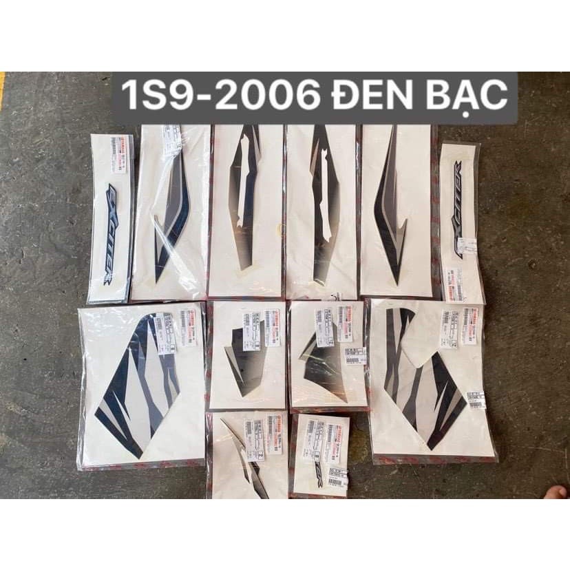 Tem exciter 2010 bạc đen sọc chính hãng yamaha đầy đủ các đời chính hãng và tem 3 lớp cho ae cần