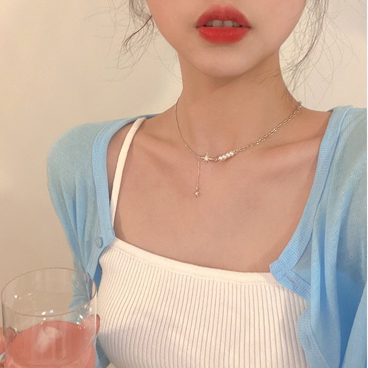 Dây chuyền mặt hình ngôi sao đính ngọc trai sang trọng cho nữ