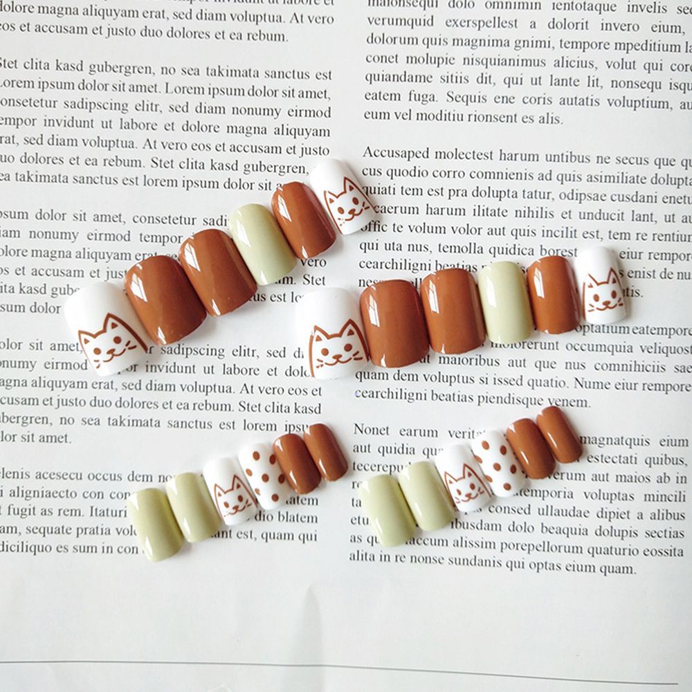 [Hàng mới về] Hộp 24 Móng Tay Giả Đầu Vuông / Tròn Phong Cách Thời Trang Cho Nữ