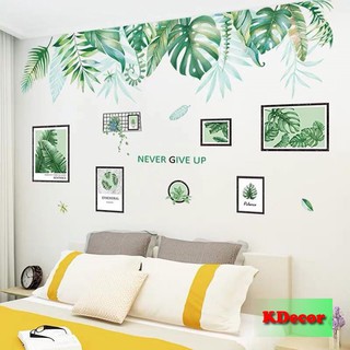 Decal dán tường Lá xanh khung ảnh CAO CẤP trang trí nhà cửa