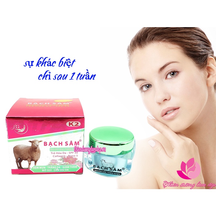 Kem mụn trắng da giảm thâm mờ sẹo làm dịu da K2 BẠCH SÂM 18g
