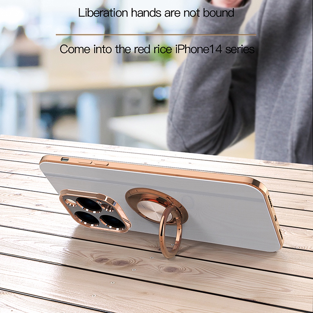 Sang Trọng Ốp Điện Thoại TPU Silicon Mềm Có Giá Đỡ Nam Châm Cho iPhone 11 12 13 14 Pro MAX 7 8 Plus X XR XS MAX 12 13 Mini