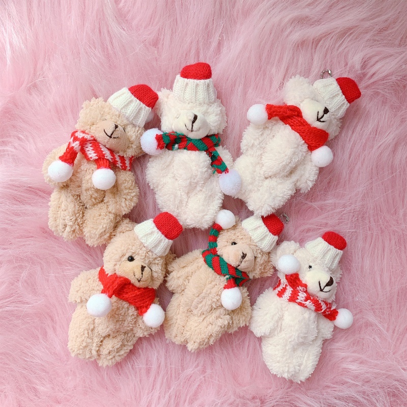Gấu Nhồi Bông Mini Phong Cách Giáng Sinh Đáng Yêu