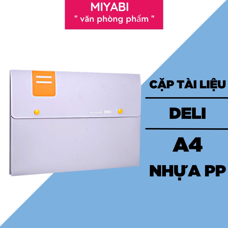 Cặp đựng tài liệu Deli - A4- cao cấp - nhựa pp-1 cái dùng cho học sinh- sinh viên- văn phòng