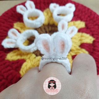Nhẫn len tai thỏ/tai gấu handmade